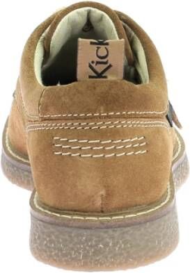 Kickers Stijlvolle Leren Derby Schoenen Brown Dames