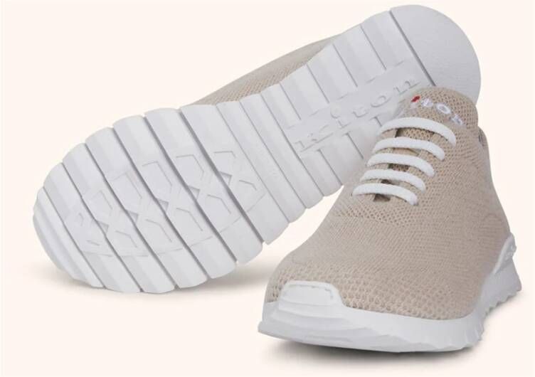 Kiton Beige Gebreide Cashmere Sneakers Beige Dames