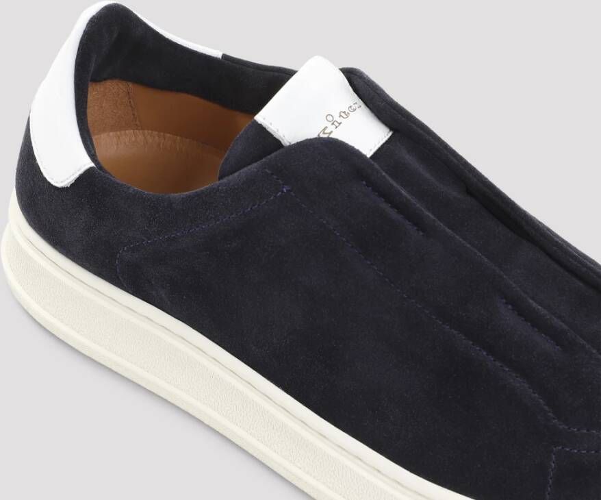 Kiton Blauw Wit Latte Sneakers Blue Heren