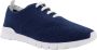 Kiton Blauwe Gebreide Sneakers Veters Rubber Zool Blue Heren - Thumbnail 2