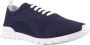 Kiton Blauwe Katoen Elastaan Leren Rubber Sneakers Blue Heren - Thumbnail 2