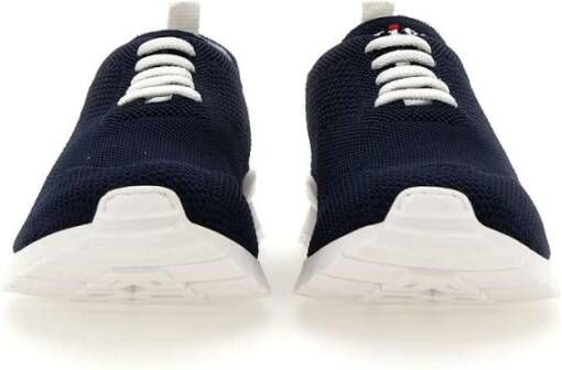 Kiton Blauwe Katoenen Mesh Sneakers voor Heren Blauw Heren