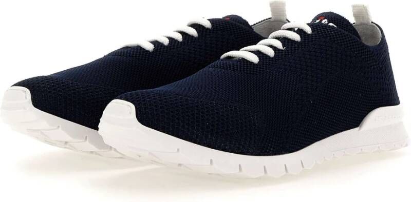 Kiton Blauwe Katoenen Mesh Sneakers voor Heren Blauw Heren