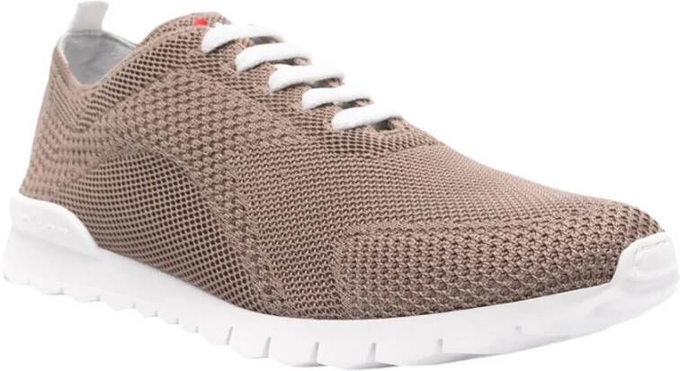 Kiton Bruin Leren Sneakers Brown Heren