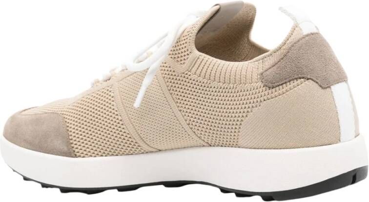 Kiton Bruine Leren Sneakers met Stoffen Voering Brown Heren