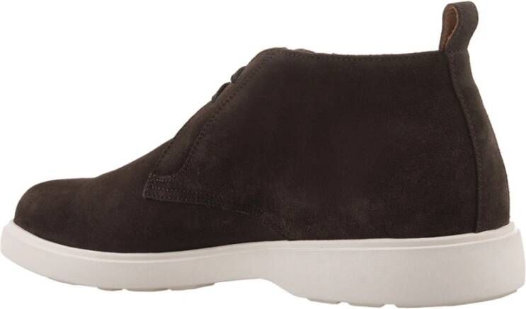 Kiton Bruine Suède Veterschoenen Brown Heren