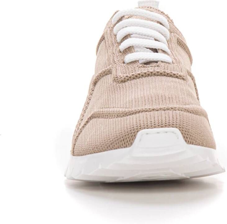 Kiton Canvas Sneaker met Antislipzool Beige Heren