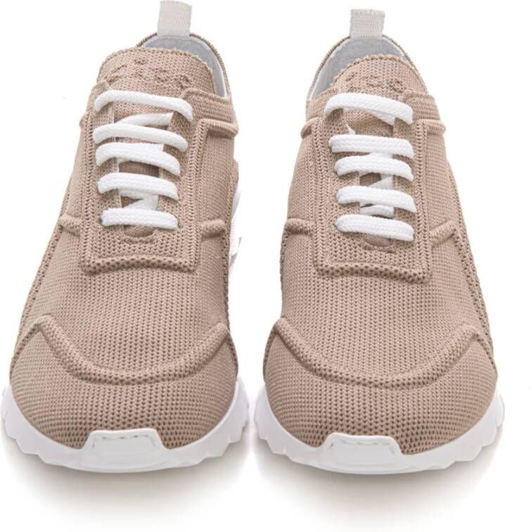 Kiton Canvas Sneaker met Antislipzool Beige Heren