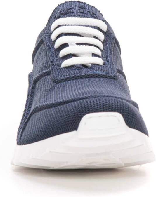 Kiton Canvas Sneaker met Non-Slip Sole Blue Heren