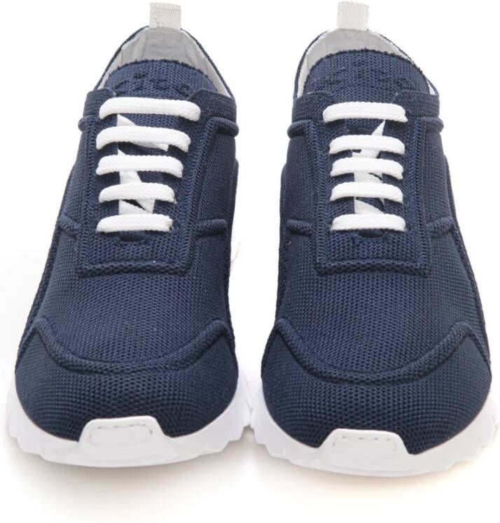 Kiton Canvas Sneaker met Non-Slip Sole Blue Heren