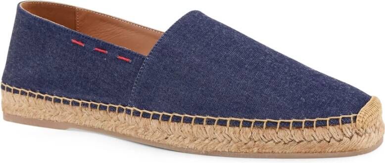 Kiton Denim Espadrilles met Zijstiksels Blue Heren