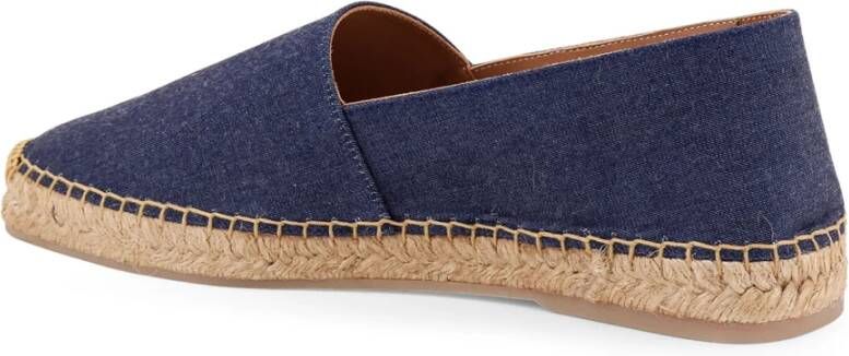 Kiton Denim Espadrilles met Zijstiksels Blue Heren