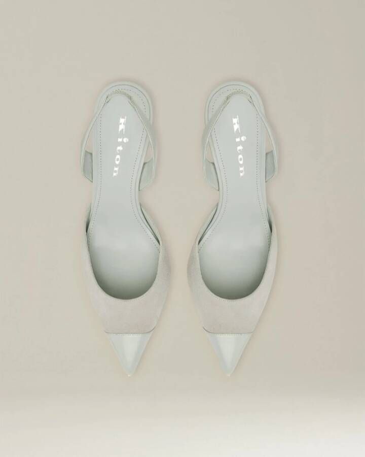 Kiton Elegante Slingback Pumps Gray Dames