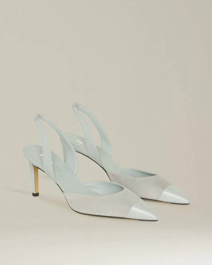 Kiton Elegante Slingback Pumps Gray Dames