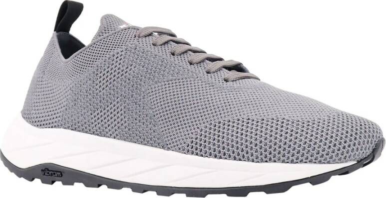 Kiton Geperforeerde stof lage-top sneakers Gray Heren