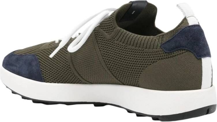 Kiton Groene leren sneakers met stoffen voering Green Heren