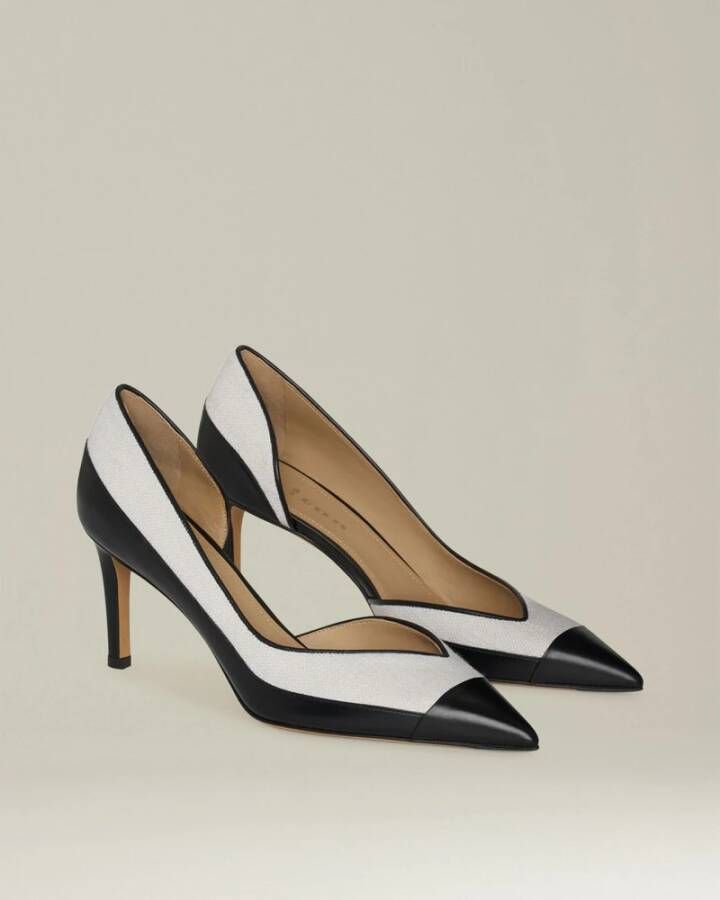 Kiton Leren pumps met inzetstukken White Dames