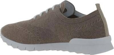 Kiton Mesh Lace-Up Sneakers met Handtekening Hiel Gray Heren