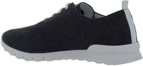 Kiton Mesh Sneakers met Brand Print Gray Heren