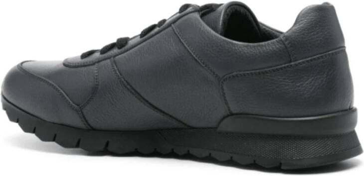 Kiton Midnight Blue Leren Sneakers Blue Heren