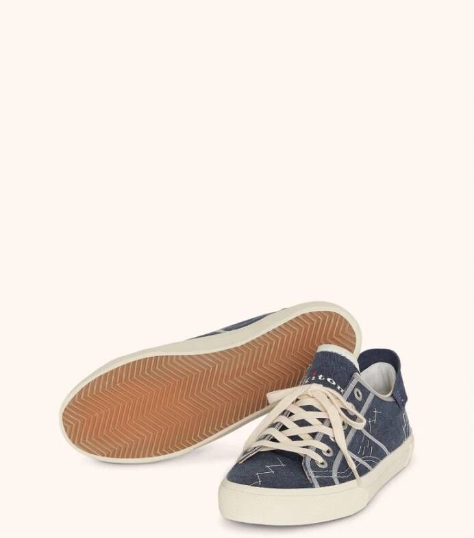 Kiton Retro-Style Mesa Sneakers Blue Heren