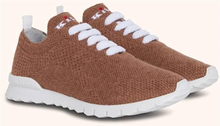 Kiton Donker Beige Kasjmier Gebreide Sneakers Beige Dames