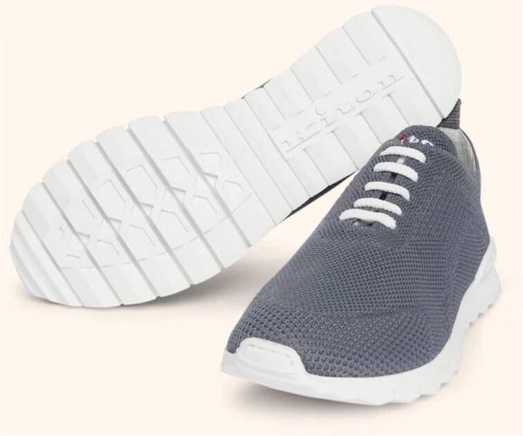 Kiton Katoenen Gebreide Sneaker Grijs Heren