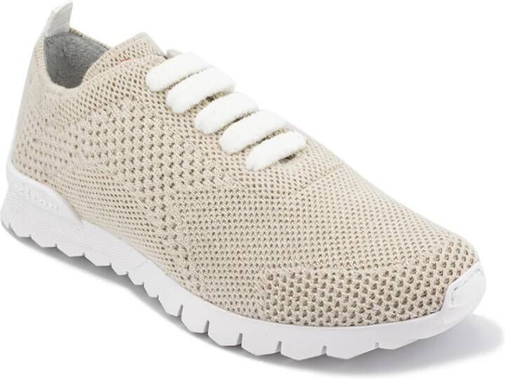 Kiton Luxe Cashmere Gebreide Sneakers Beige Dames