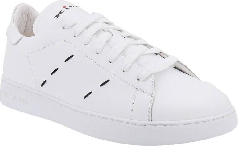 Kiton Stijlvolle Leren Sneakers Wit Heren