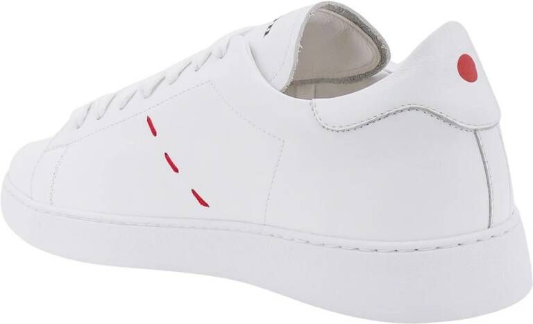 Kiton Stijlvolle Leren Sneakers Wit Heren