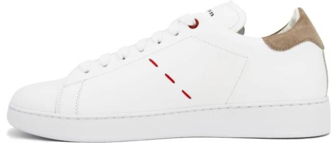 Kiton Flexibele Leren Sneakers Wit Heren