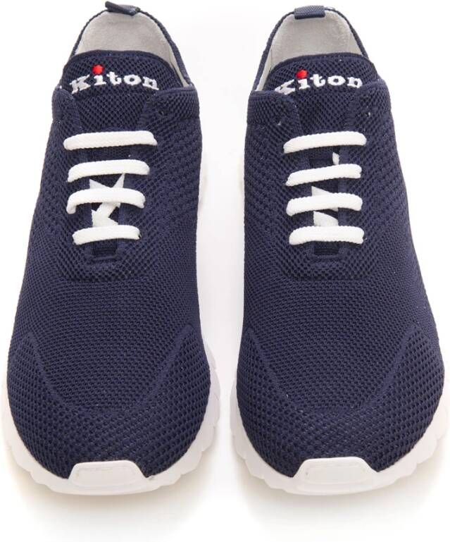 Kiton Vetersneakers Blauw Heren
