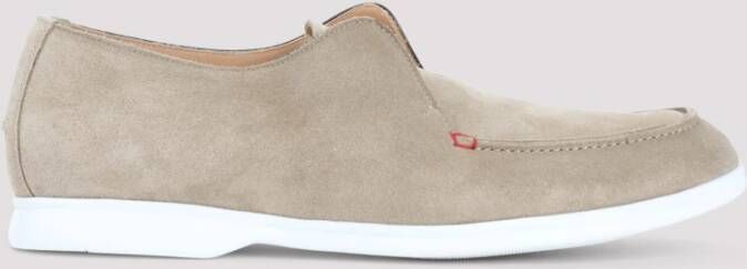 Kiton Stijlvolle Nude Leren Veterschoenen Beige Heren