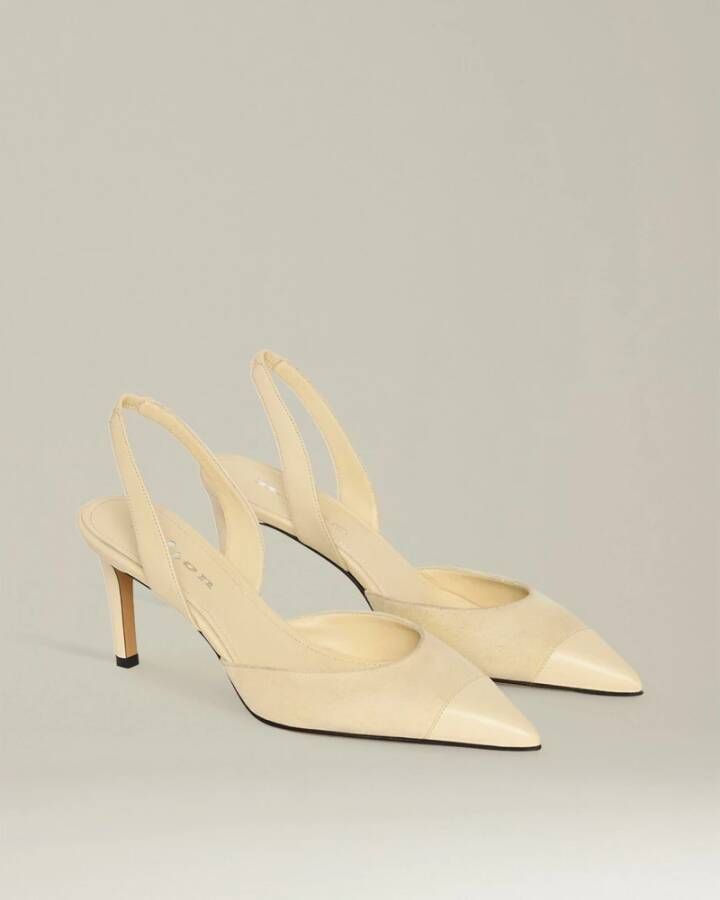 Kiton Suede Slingback Pumps Beige Dames