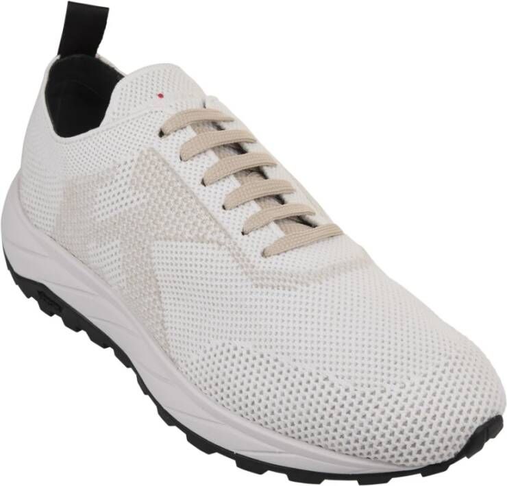 Kiton Witte hardloopschoenen met vetersluiting White Heren