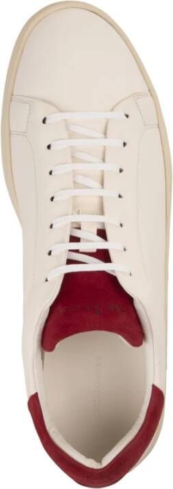 Kiton Witte Leren Lage Sneakers White Heren