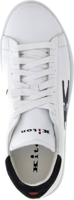 Kiton Witte leren platte schoenen White Heren