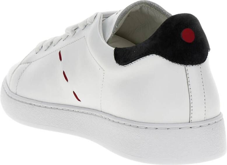 Kiton Witte leren platte schoenen White Heren