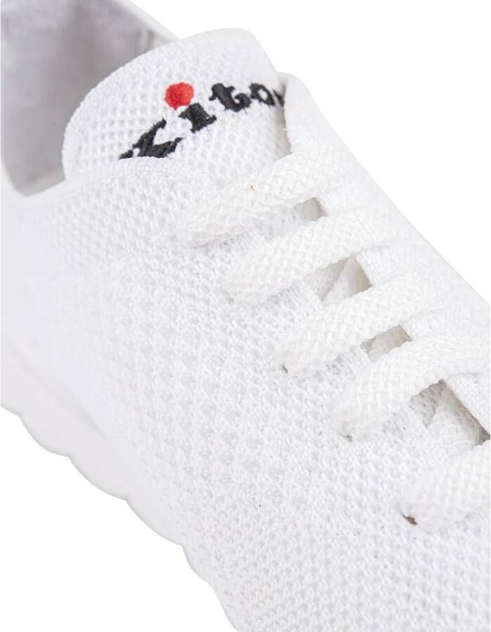 Kiton Witte leren sneakers met rubberen zool White Heren