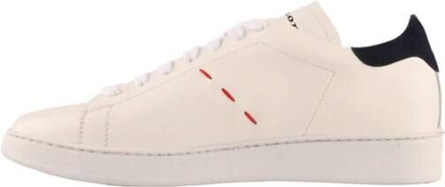 Kiton Witte leren sneakers met suède hiel White Heren