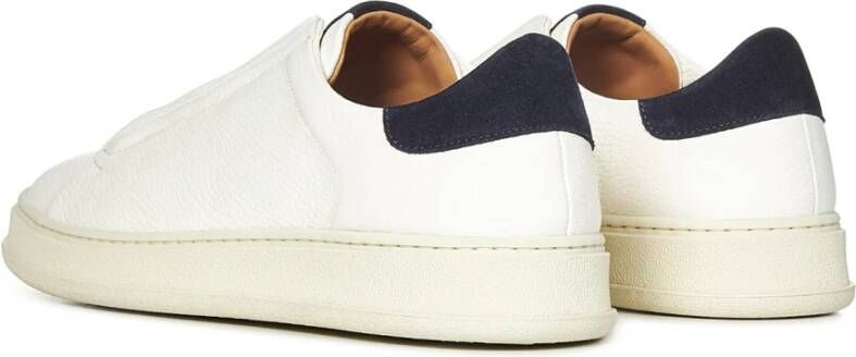 Kiton Witte Sneakers met Marineblauwe Accenten White Heren