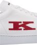 Kiton Witte Sneakers met Rode Suède Hiel White Heren - Thumbnail 4