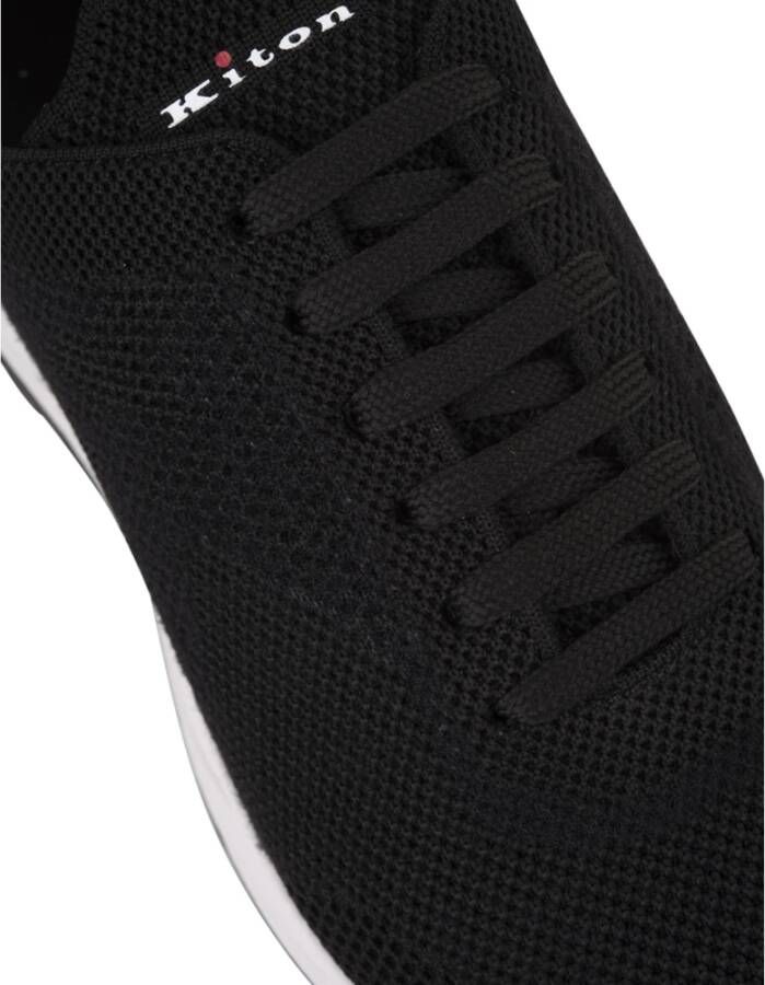 Kiton Zwarte hardloopschoenen met logo Black Heren