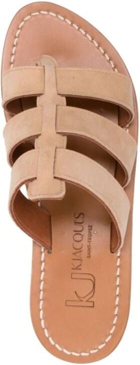 K.jacques Beige Caged Sandalen Ronde Neus Beige Dames