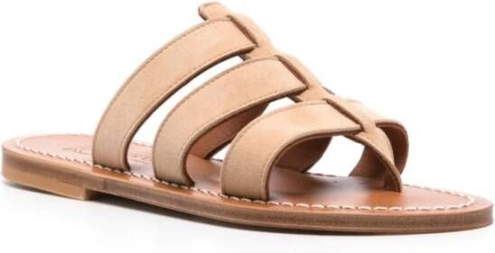 K.jacques Beige Caged Sandalen Ronde Neus Beige Dames