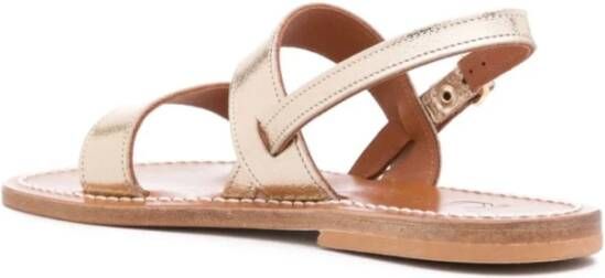 K.jacques Gouden Sandalen Dubbele Band Gesp-Sluiting Beige Dames