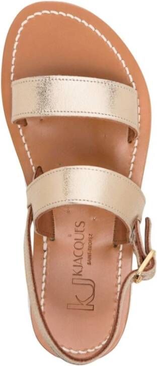 K.jacques Gouden Sandalen Dubbele Band Gesp-Sluiting Beige Dames