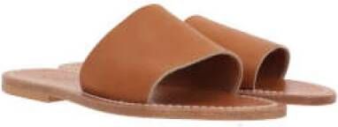 K.jacques Leren Slide Sandalen Brown Dames