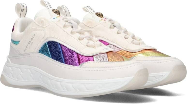 Kurt Geiger Beige Kensington Sneaker met Regenboogaccenten Multicolor Dames