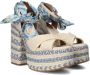 Kurt Geiger London Chelsea Scarf Platform Sandalen Dames Blauw - Thumbnail 8